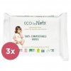 ECO BY NATY 3x  Sensitive Eco Vlhčené obrúsky cestovné neparfumované 20 ks