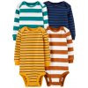 CARTERS CARTER'S Body dl. rukáv Stripes chlapec 4ks NB /veľ.56