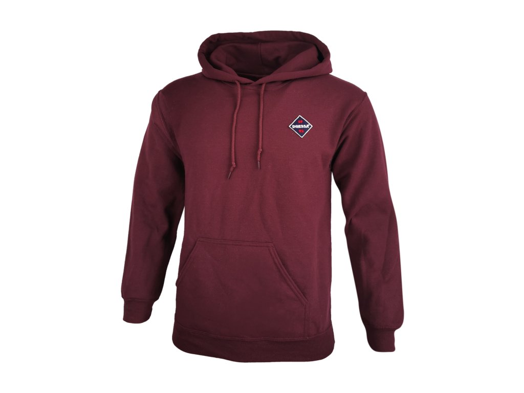 Dressa Vintage kenguruzsebes pamut kapucnis pulóver - bordó (Méret XXL, Szín Maroon)