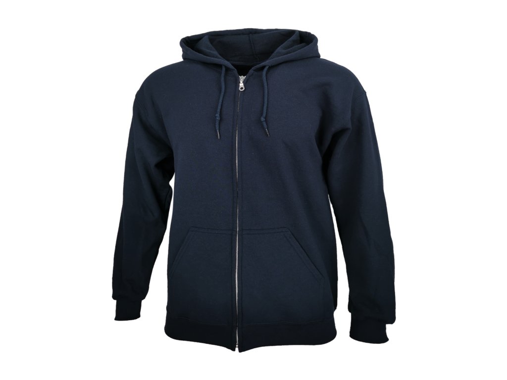 Dressa Vintage cipzáros pamut kapucnis pulóver - sötétkék (Méret XXL, Szín Navy (Sötétkék))