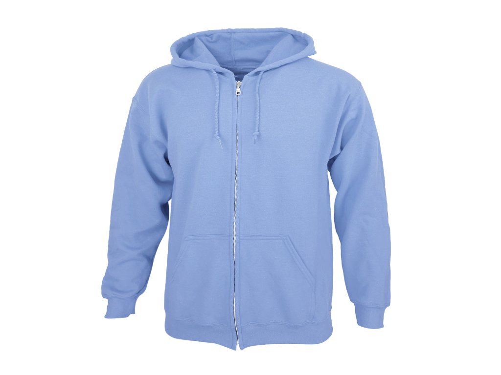 Dressa Vintage cipzáros pamut kapucnis pulóver - égszínkék (Méret XXL, Szín Carolina Blue (Ă‰gszínkék))