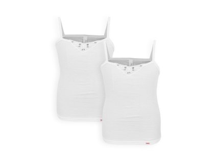 Dressa lányka spagetti pántos trikó 463 - 2db (Méret 6 - XL, Szín Fehér)
