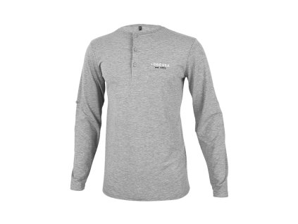 Dressa felgombolható ujjs férfi gombos póló - szürke (Méret 2XL, Szín Grey Marl (Szürke) #a2999a)