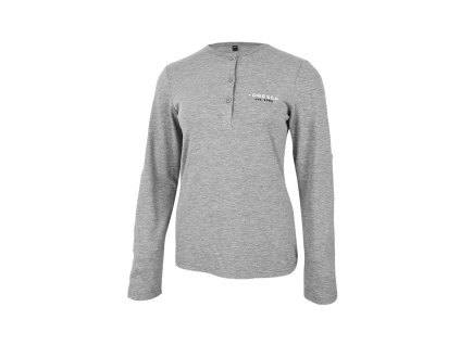 Dressa felgombolható ujjs női gombos póló - szürke (Méret 2XL, Szín Grey Marl (Szürke) #a2999a)