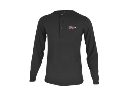 Dressa felgombolható ujjs férfi gombos póló - fekete (Méret 2XL, Szín Black (Fekete))