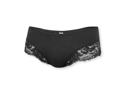 Dressa 319 csipkés hipster pamut bugyi - fekete (Méret XL, Szín Fekete)