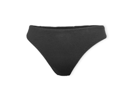 Dressa 313 csipkés pamut tanga - fekete (Méret XL, Szín Fekete)