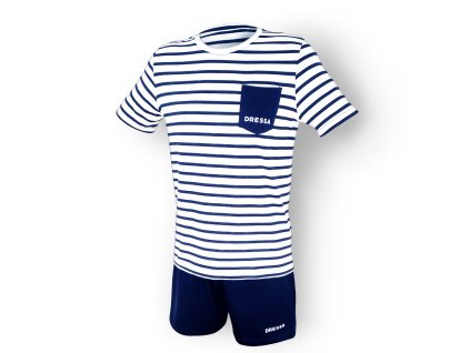 Dressa csíkos férfi rövidnadrágos pamut pizsama - sötétkék (Méret 2XL, Szín 00RA Sötétkék #253149)