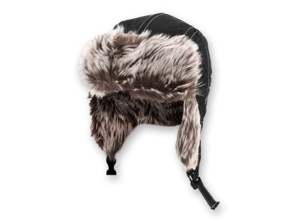 Dressa fülmelegítős szőrmés téli usánka sapka - fekete (Méret L, Szín Black (Fekete))
