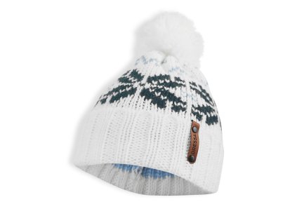 Dressa DRS norvég mintás horgolt bojtos téli sapka - törtfehér (Méret Egy méretes, Szín Off White/â€‹Navy #ffffff)