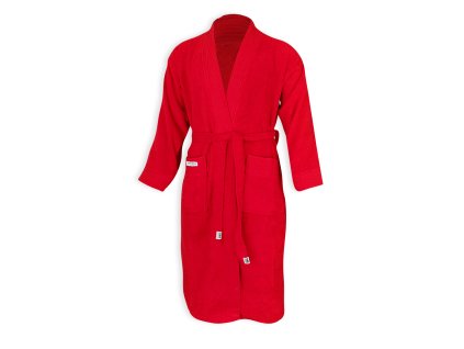 Dressa Home hosszs ujjs frottír fürdőköpeny köntös - piros (Méret XXL/3XL, Szín Red (Piros))