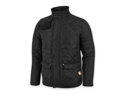 Dressa nagyméretű Casual átmeneti steppelt férfi dzseki - fekete (Méret 4XL, Szín Black/Black)