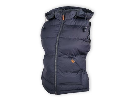 Dressa steppelt női kapucnis pufi mellény - sötétkék (Méret XXL, Szín Navy (Sötétkék))