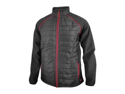 Dressa nagyméretű Softshell steppelt vékony vízlepergetős női dzseki - fekete-piros (Méret 5XL, Szín Black/Red (Fekete/ Piros) #ff0f1f)