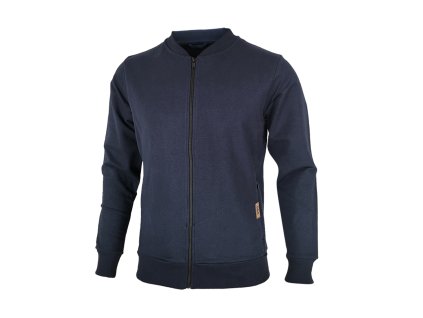 Dressa DRS nagyméretű Casual biopamut cipzáros női kardigán - sötétkék (Méret 3XL, Szín Navy blue (Sötétkék))