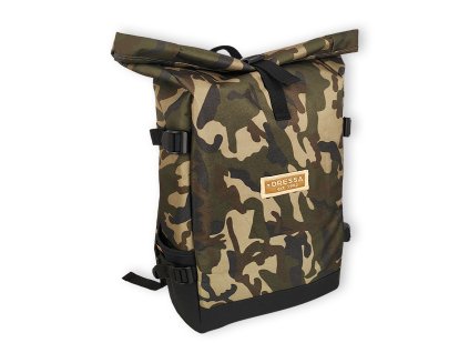 Dressa Rolltop laptoptartós csavart tetejű hátizsák - camo (Méret Egy méretes, Szín Camo (terepmintás) #78694c)