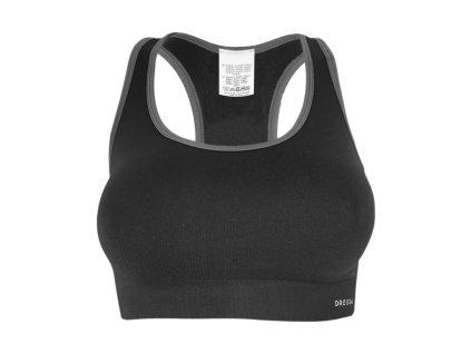 Dressa Active seamless varrás nélküli női top sportmelltartó - fekete (Méret M/L, Szín Black/Grey)