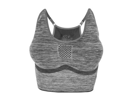 Dressa Active seamless varrás nélküli állítható pántos női sportmelltartó - melírszürke (Méret L/XL, Szín Grey Melange (Melírszürke))