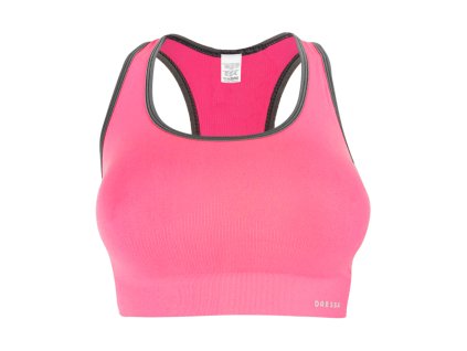 Dressa Active seamless varrás nélküli női top sportmelltartó - pink (Méret M/L, Szín Fluorescent Pink/Grey #ea2e68)