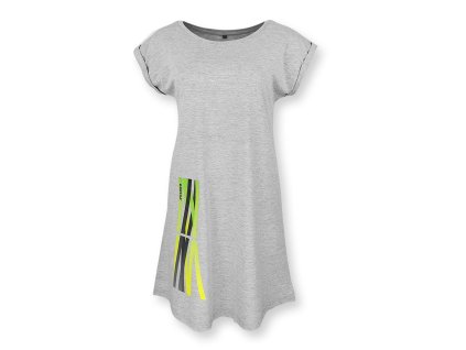 Dressa Lines mintás pamut pólóruha - melírszürke (Méret L/XL, Szín Light Gray Heather (szürke) #c9c9c9)