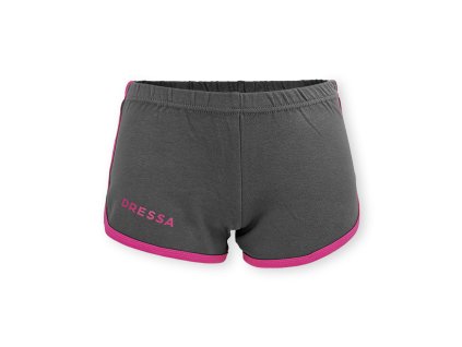 Dressa Active női pamut rövidnadrág - szürke-rózsaszín (Méret XL, Szín Asphalt/Fuchsia #4c4c4c)