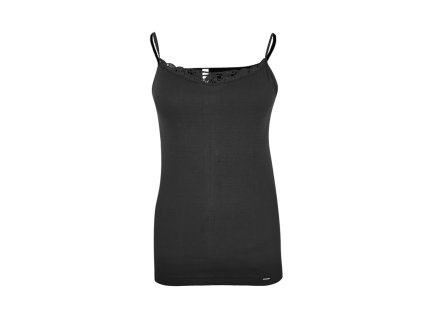 Dressa Everyday szatén vállas női pamut trikó - fekete (Méret 6-XL, Szín Nero (Fekete))