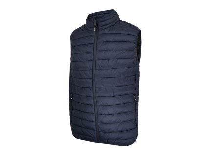 Dressa Basic nagyméretű könnyű tokba hajtható steppelt cipzáros férfi mellény - sötétkék (Méret 4XL, Szín Navy (Sötétkék))