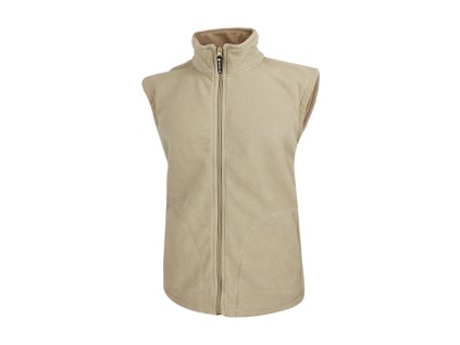 Dressa Basic Thermo nagyméretű cipzáros férfi polár mellény - bézs (Méret 3XL, Szín Beige)