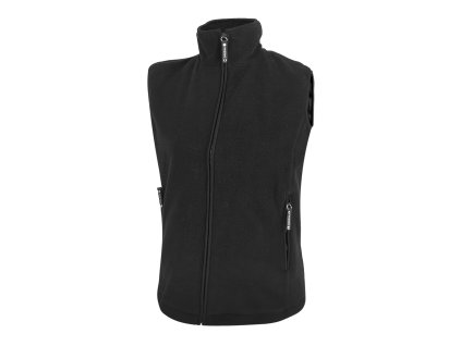 Dressa Basic Thermo nagyméretű cipzáros női polár mellény - fekete (Méret 4XL, Szín Black)