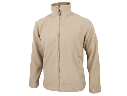 Dressa Basic Thermo nagyméretű cipzáros hosszs ujjs férfi polár pulóver - bézs (Méret 4XL, Szín Beige)