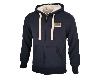 Dressa Home cipzáros kapucnis sherpa bundás bélelt pulóver - sötétkék (Méret XXL, Szín French Navy)