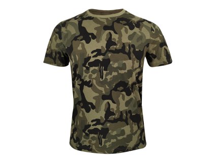 Dressa Forest nagyméretű terepmintás női rövid ujjs pamut póló - camo (Méret 4XL, Szín Olive Camouflage #5a5840)