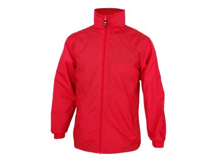 Dressa Work kapucnis hálós bélelt vízlepergetős széldzseki; esőkabát - piros (Méret 3XL, Szín Red)