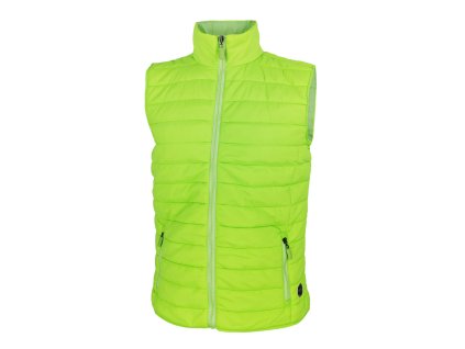 Dressa Sport könnyű steppelt cipzáros férfi mellény - lime (Méret XXL, Szín Neon Lime #cad464)