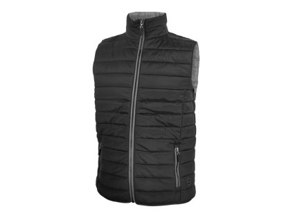 Dressa Sport könnyű steppelt cipzáros férfi mellény - fekete (Méret XXL, Szín Black)