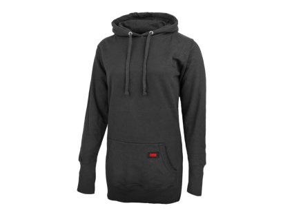 Dressa DRS Casual kenguruzsebes női pamut hosszs kapucnis pulóver - fekete (Méret XL, Szín Black (Fekete))