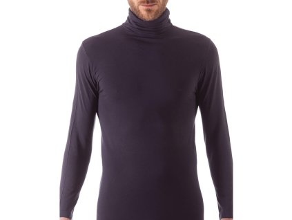 Issimo 256 seamless varrás nélküli hosszs ujjs magas nyaks férfi garbó (Méret XXL, Szín Nero)