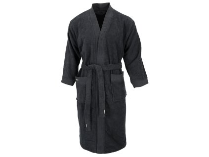Dressa Home hosszs ujjs frottír fürdőköpeny köntös - fekete (Méret XXL/3XL, Szín Black (Fekete))