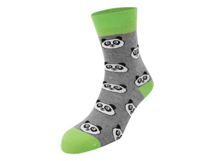 Dressa pamut pandás zokni - szürke-zöld (Méret 36-40, Szín Szürke-Zöld #878787)
