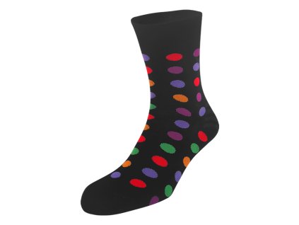 Dressa pamut cikkcakkos Geometry mintás zokni - fekete (Méret 36-40, Szín Fekete)