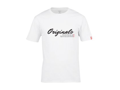 Dressa Originals feliratos környaks rövid ujjs pamut póló - fehér (Méret 4XL, Szín White)