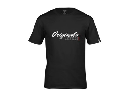 Dressa Originals feliratos környaks rövid ujjs pamut póló - fekete (Méret 4XL, Szín Black (Fekete))