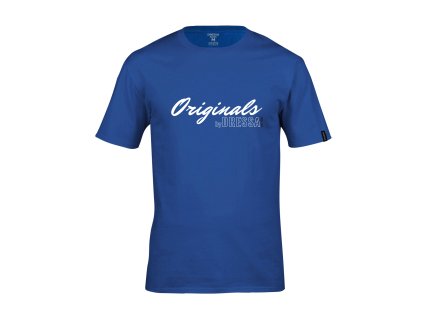 Dressa Originals feliratos környaks rövid ujjs pamut póló - királykék (Méret 4XL, Szín Royal Blue (Királykék))