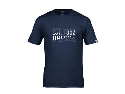 Dressa EST.1992 feliratos környaks rövid ujjs pamut póló - melírszürke (Méret 3XL, Szín Sport Grey (Melírszürke))