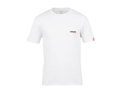 Dressa Logo környaks rövid ujjs pamut póló - fehér (Méret 4XL, Szín White)