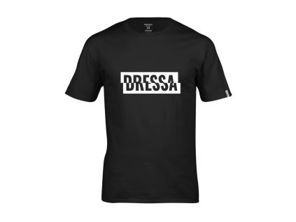 Dressa Desync feliratos környaks rövid ujjs pamut póló - fekete (Méret 4XL, Szín Black)