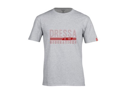 Dressa Generations feliratos környaks rövid ujjs pamut póló - melírszürke (Méret 3XL, Szín Sport Grey (Melírszürke))