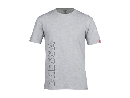 Dressa Outline feliratos környaks rövid ujjs pamut póló - melírszürke (Méret 3XL, Szín Sport Grey (Melírszürke))