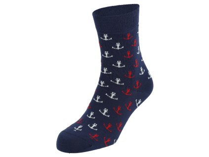 Dressa Sailing horgony mintás pamut zokni - sötétkék (Méret 41-45, Szín Sötétkék)