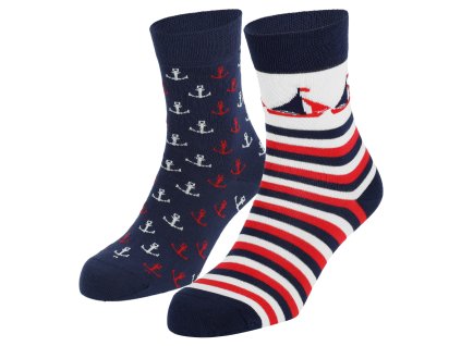 Dressa Sailing mintás pamut felemás zokni (Méret 41-45, Szín Színszorti)